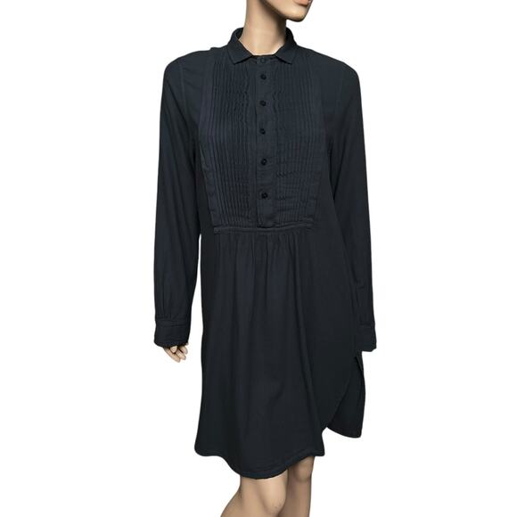 CP Shades Annette Tunic Long Sleeves S Tuxedo Pleated Six Button Front Placket - Picture 2 of 11